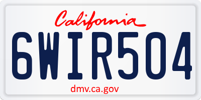 CA license plate 6WIR504