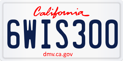 CA license plate 6WIS300