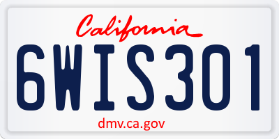 CA license plate 6WIS301