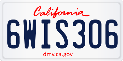 CA license plate 6WIS306
