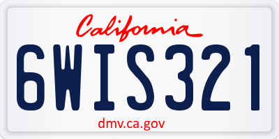 CA license plate 6WIS321