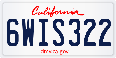 CA license plate 6WIS322