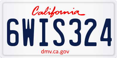 CA license plate 6WIS324