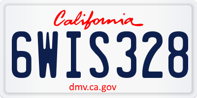 CA license plate 6WIS328