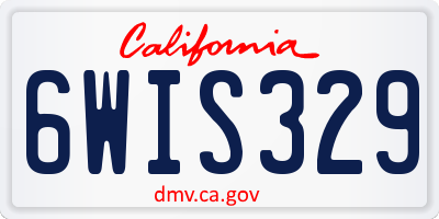 CA license plate 6WIS329