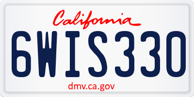 CA license plate 6WIS330