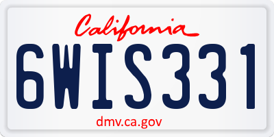 CA license plate 6WIS331