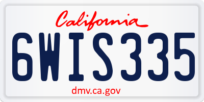 CA license plate 6WIS335