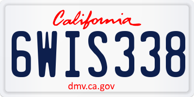CA license plate 6WIS338