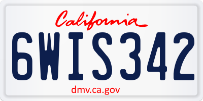 CA license plate 6WIS342