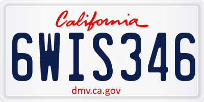 CA license plate 6WIS346