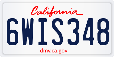 CA license plate 6WIS348