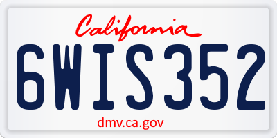 CA license plate 6WIS352