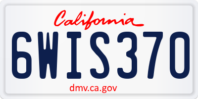 CA license plate 6WIS370