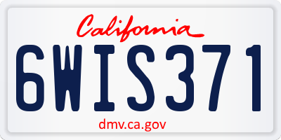 CA license plate 6WIS371
