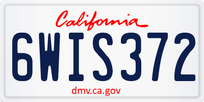 CA license plate 6WIS372