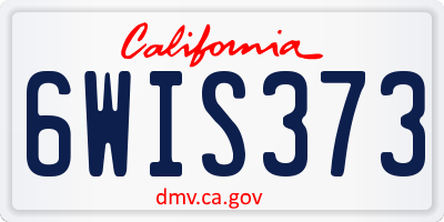 CA license plate 6WIS373