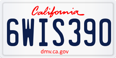 CA license plate 6WIS390