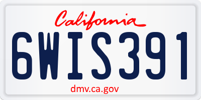 CA license plate 6WIS391
