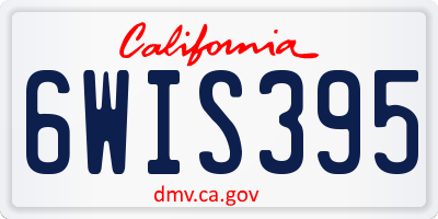 CA license plate 6WIS395