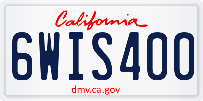 CA license plate 6WIS400