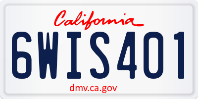CA license plate 6WIS401