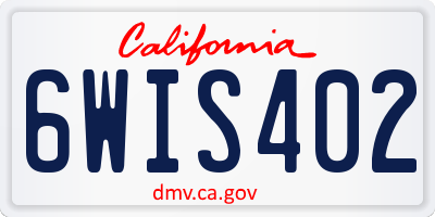 CA license plate 6WIS402