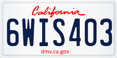 CA license plate 6WIS403