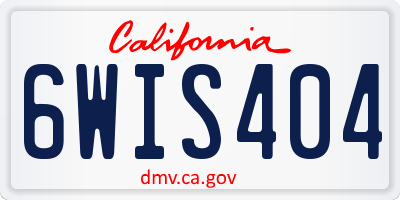 CA license plate 6WIS404