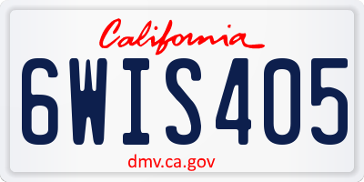 CA license plate 6WIS405