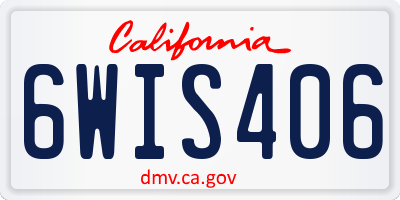 CA license plate 6WIS406