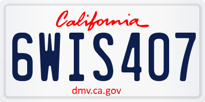 CA license plate 6WIS407