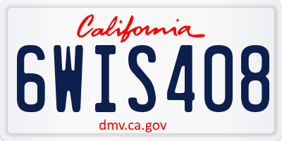 CA license plate 6WIS408
