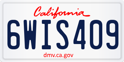 CA license plate 6WIS409