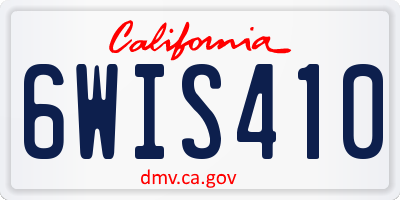 CA license plate 6WIS410