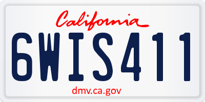CA license plate 6WIS411