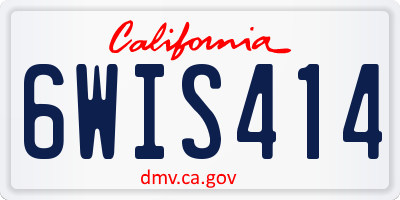CA license plate 6WIS414