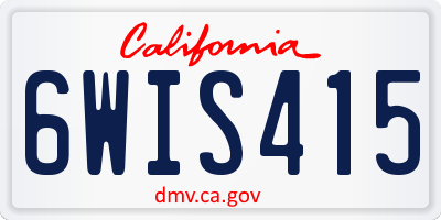 CA license plate 6WIS415