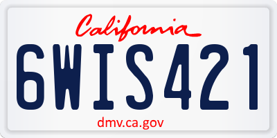 CA license plate 6WIS421
