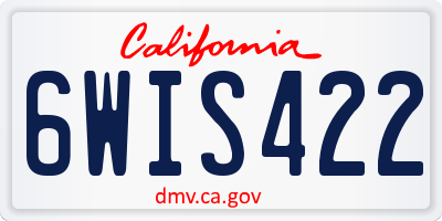 CA license plate 6WIS422