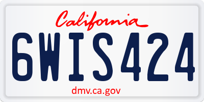 CA license plate 6WIS424