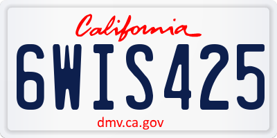 CA license plate 6WIS425