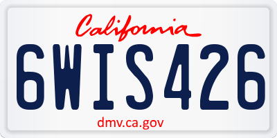 CA license plate 6WIS426