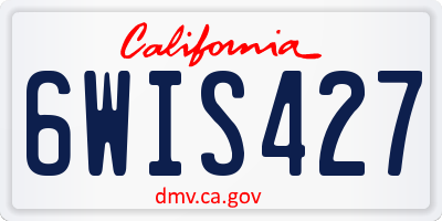 CA license plate 6WIS427