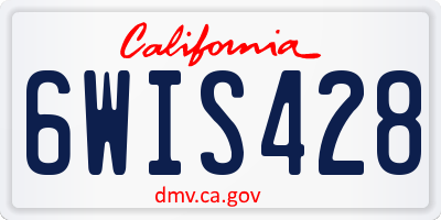 CA license plate 6WIS428