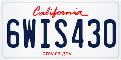 CA license plate 6WIS430