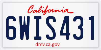 CA license plate 6WIS431