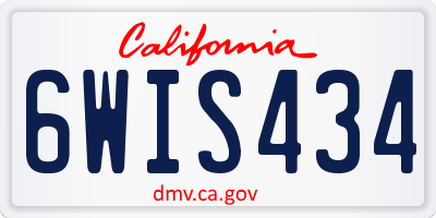 CA license plate 6WIS434
