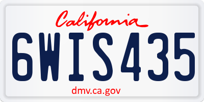 CA license plate 6WIS435