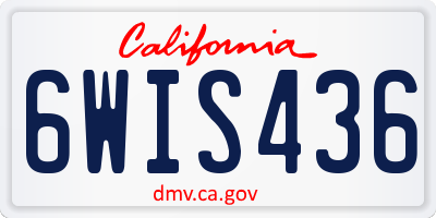 CA license plate 6WIS436
